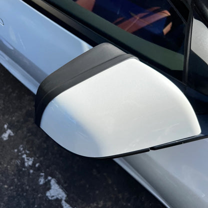 Tesla Model 3 Side View Mirror Visor Extension Sun Shade (1 Pair) – Satin Black | Anti-Glare Wind Deflector | Fits 2020–Present Chrome Delete Models