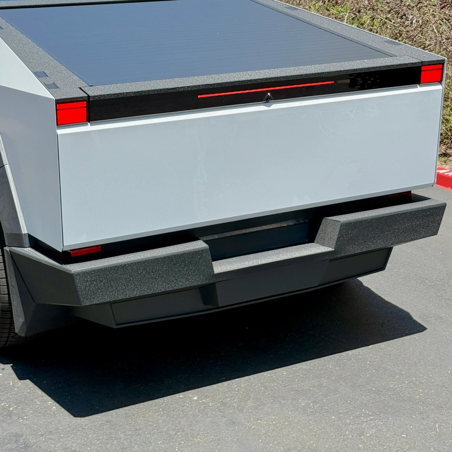 Tesla Cybertruck Rear Bumper Protection Kit – Textured Vinyl Armor with Spray-On Bed Liner Look (8-Piece Pre-Cut Rear Bumper Guard, 2023–Present)