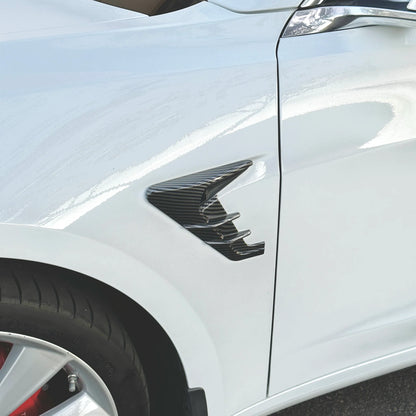 Tesla Model 3 (2017–2023) & Tesla Model Y (2020–2025) Turn Signal Cap & Fender Accent Flares (1 Pair) – ABS Plastic | Satin Black / Gloss Black / Carbon Fiber Look | Gen 2 & Gen 3 Compatible