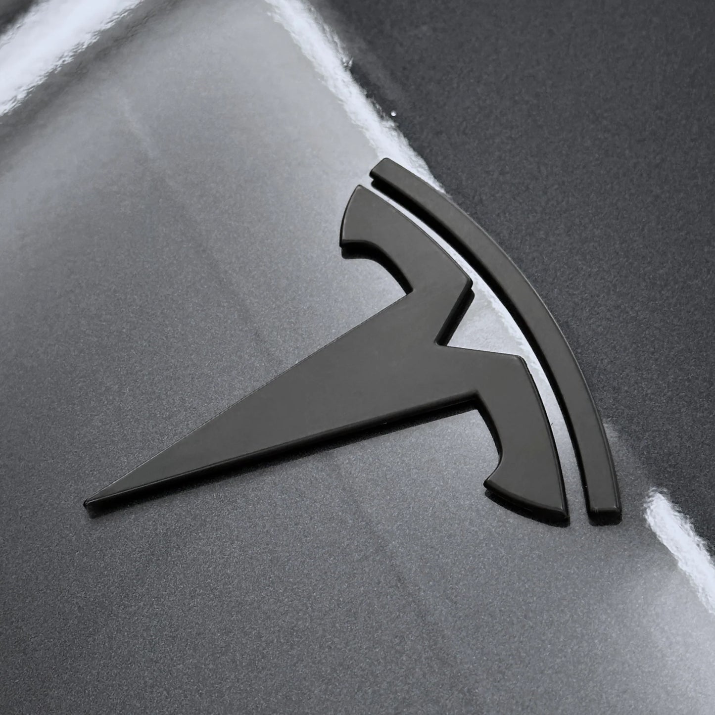 2017–Present Tesla Model 3 & Model Y Replacement Hood “T” Emblem & Rear “TESLA” Trunk Letter Set – Glossy Black or Satin Black | Chrome Delete Badge Upgrade