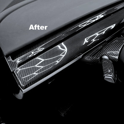 Tesla Model 3 & Model Y Mid-Upper Dashboard Core Overlay (2017–2025) – Real Dry Molded Carbon Fiber Interior Trim (Non-Highland / Non-Juniper)