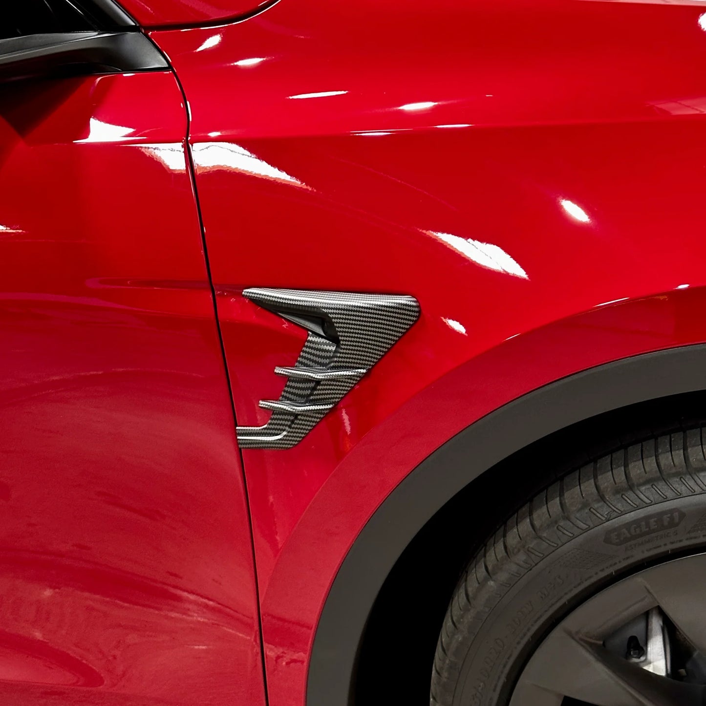 Tesla Model 3 (2017–2023) & Tesla Model Y (2020–2025) Turn Signal Cap & Fender Accent Flares (1 Pair) – ABS Plastic | Satin Black / Gloss Black / Carbon Fiber Look | Gen 2 & Gen 3 Compatible