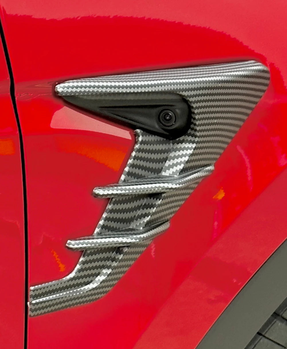 Tesla Model 3 (2017–2023) & Tesla Model Y (2020–2025) Turn Signal Cap & Fender Accent Flares (1 Pair) – ABS Plastic | Satin Black / Gloss Black / Carbon Fiber Look | Gen 2 & Gen 3 Compatible