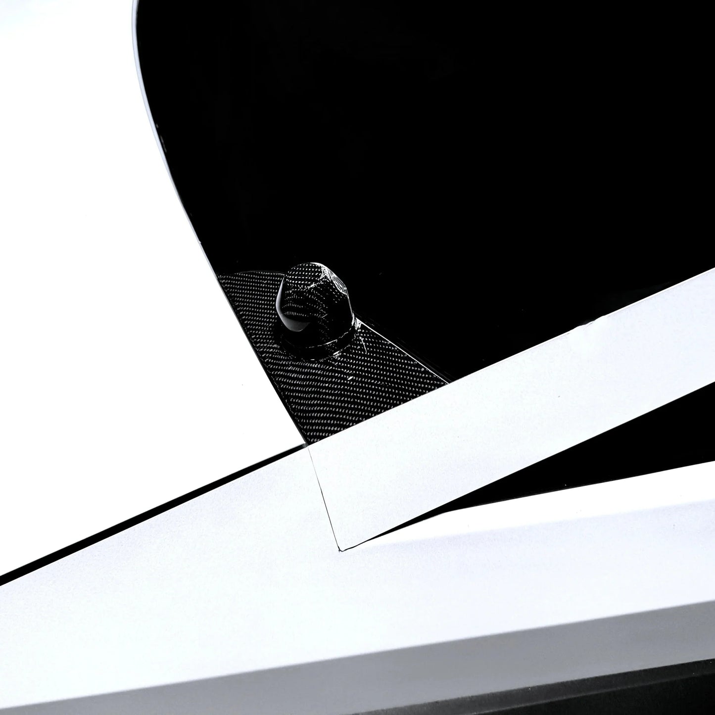 Tesla Cybertruck Windshield Wiper Motor Cover Overlay & Optional Center Cap – Real Molded Carbon Fiber | OEM Fit, Double-Sided Tape Installation