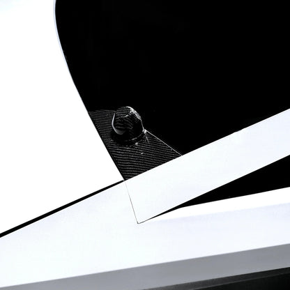 Tesla Cybertruck Windshield Wiper Motor Cover Overlay & Optional Center Cap – Real Molded Carbon Fiber | OEM Fit, Double-Sided Tape Installation