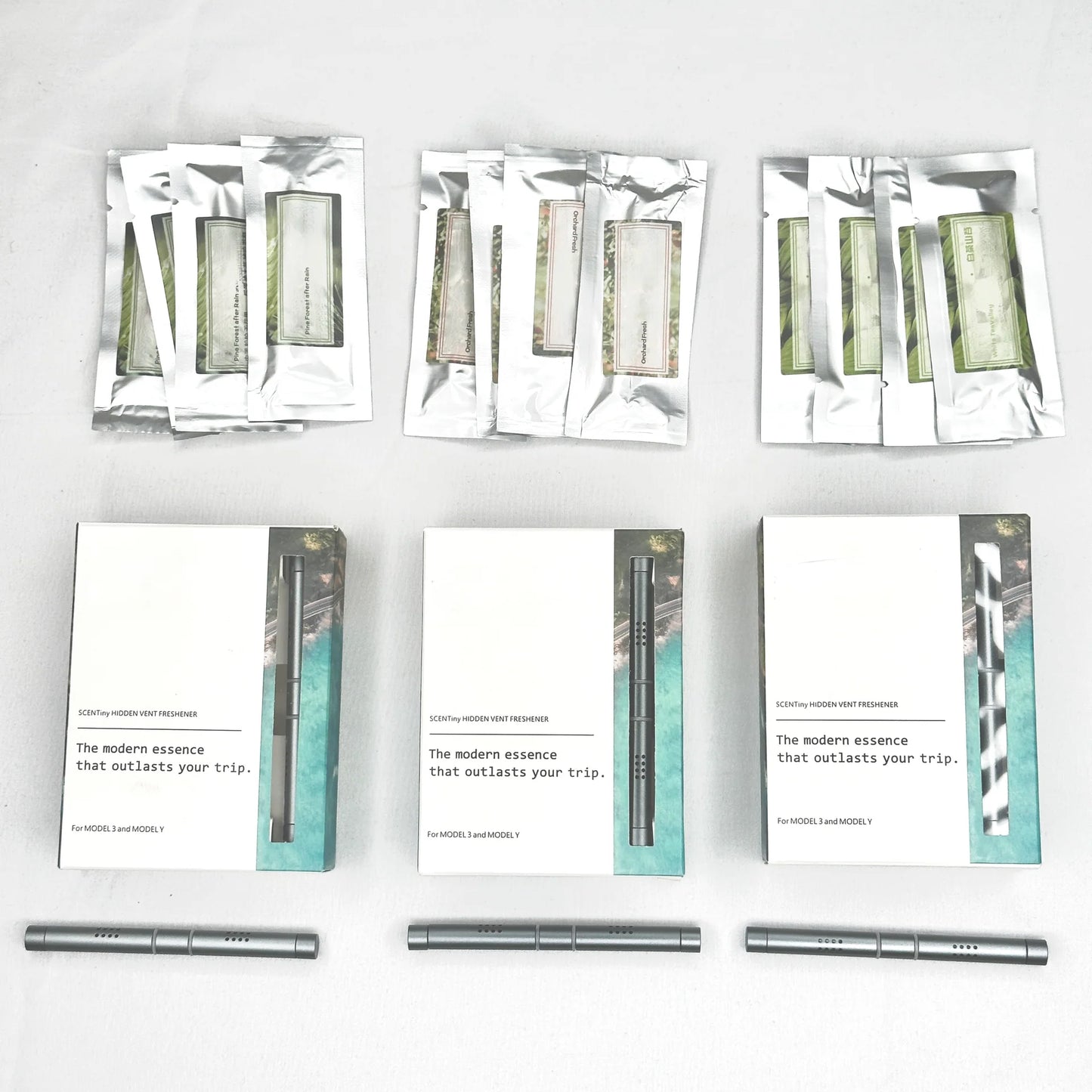 Tesla Model 3 (2017–2023) & Tesla Model Y (2020–2024) Drop-In Dashboard Air Freshener Scent Stick – Aluminum Capsule with 3 Extra Refills