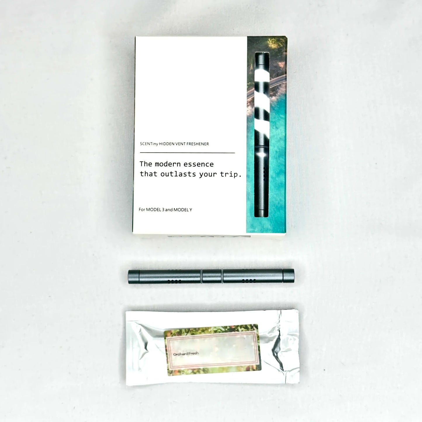 Tesla Model 3 (2017–2023) & Tesla Model Y (2020–2024) Drop-In Dashboard Air Freshener Scent Stick – Aluminum Capsule with 3 Extra Refills