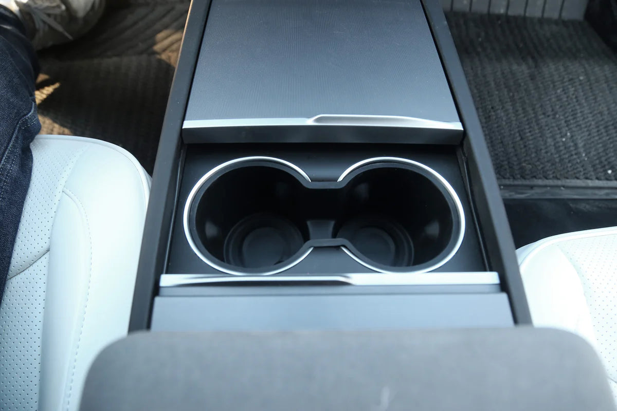 Front & Rear Cup Holder Insert for Tesla Model 3 Highland (2024+) – Anti-Slip Silicone Cup Stabilizer