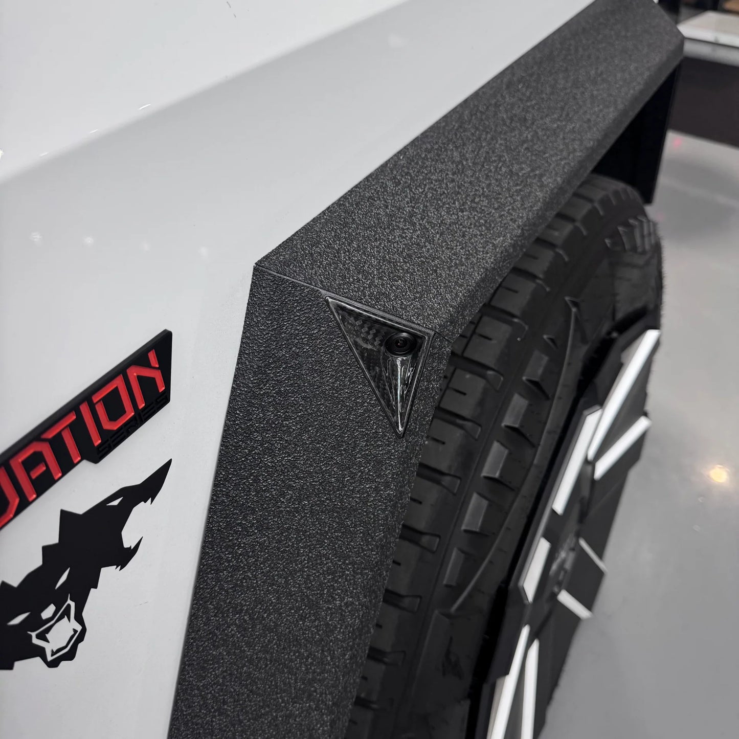 Tesla Cybertruck Fender Flare Protection Kit – Textured Vinyl Armor (20-Piece Set) | Spray-On Bed Liner Style Wrap for All Four Wheel Arches (2023–Present)