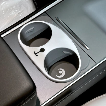 Tesla Model 3 & Model Y Dual Cup Holder Insert – Panda Style TPE Anti-Slip Liner (Gen 2) | 2017–2023 Model 3 / 2020–2024 Model Y