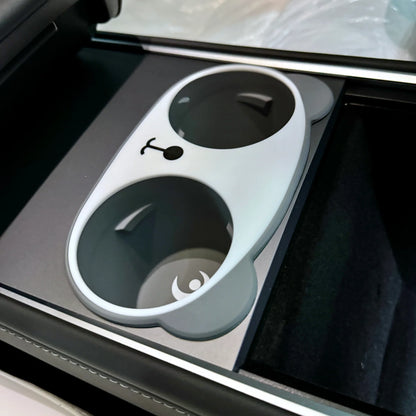 Tesla Model 3 & Model Y Dual Cup Holder Insert – Panda Style TPE Anti-Slip Liner (Gen 2) | 2017–2023 Model 3 / 2020–2024 Model Y