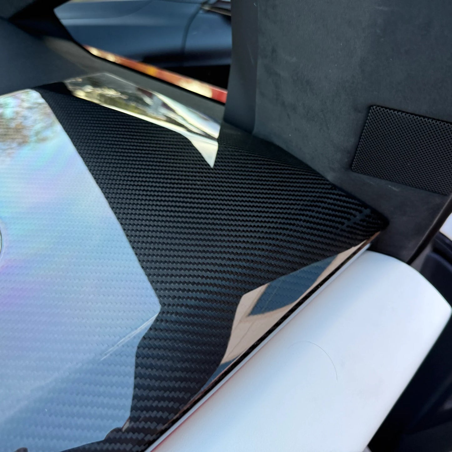 Tesla Cybertruck Top Upper Dashboard Overlay – Real Dry Molded Carbon Fiber Interior Trim | Airbag Safe, No-Drill Installation