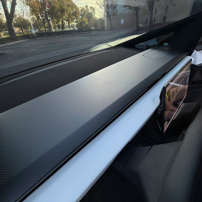 Tesla Cybertruck Top Upper Dashboard Overlay – Real Dry Molded Carbon Fiber Interior Trim | Airbag Safe, No-Drill Installation