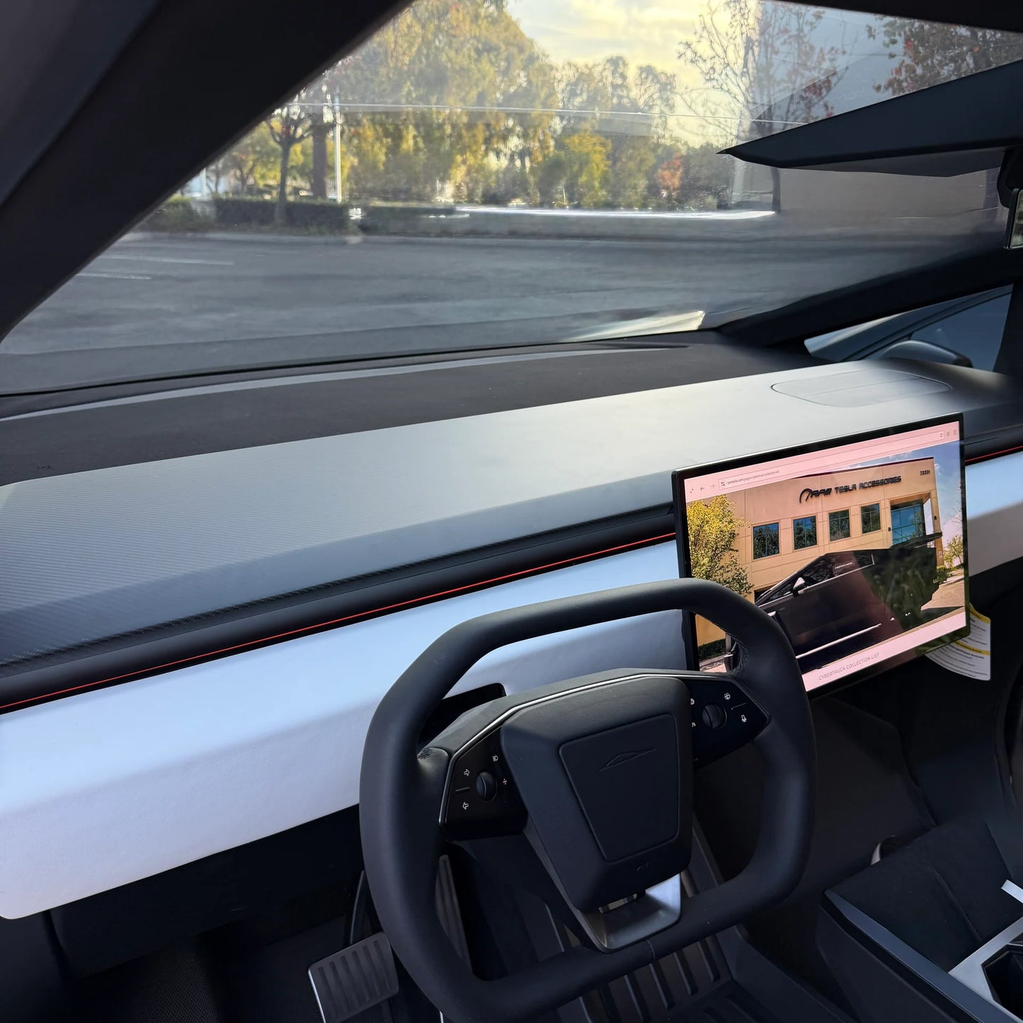 Tesla Cybertruck Top Upper Dashboard Overlay – Real Dry Molded Carbon Fiber Interior Trim | Airbag Safe, No-Drill Installation