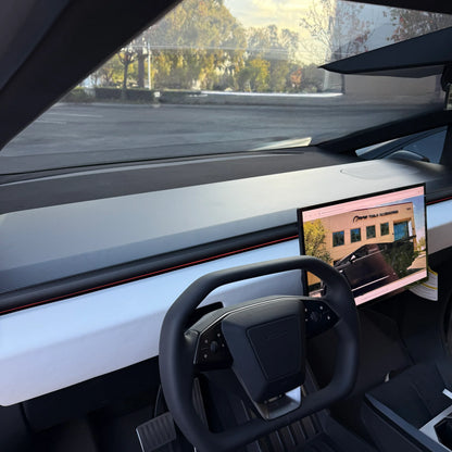 Tesla Cybertruck Top Upper Dashboard Overlay – Real Dry Molded Carbon Fiber Interior Trim | Airbag Safe, No-Drill Installation