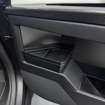 Hidden Door Organizer Tray Inserts for Tesla Cybertruck 2023–Present – Front Door Storage Box Liners, Dual-Level Upper & Lower Pockets, ABS Interior Organizer Accessories (4-Piece Set)