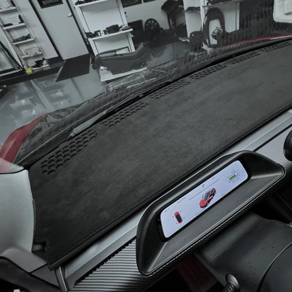 2017–2023 Tesla Model 3 & 2020–2025 Model Y Dashboard & Air Vent Full Cover – Door Panel Matching Dark Grey Alcantara (Non-Slip, Tuck-In Design)