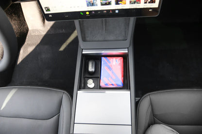 Center Console Organizer Tray for Tesla Model 3 Highland 2024+ | Alcantara or Silicone Insert with Cable Management
