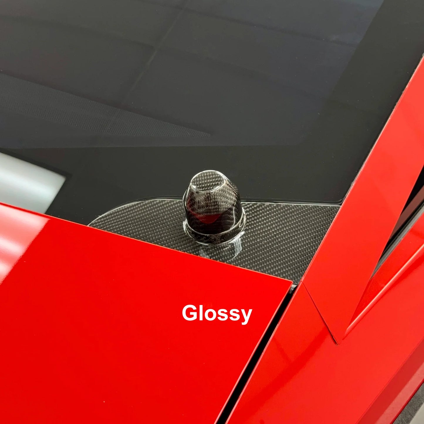 Tesla Cybertruck Windshield Wiper Motor Cover Overlay & Optional Center Cap – Real Molded Carbon Fiber | OEM Fit, Double-Sided Tape Installation