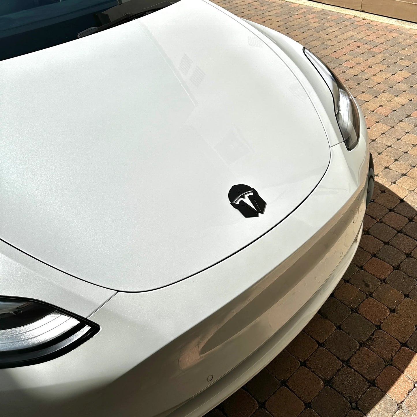 Tesla Model 3 & Model Y Mandalorian T Logo Hood Overlay Emblem Badge – Front Hood Aluminum Alloy Badge with 3M VHB Tape (Star Wars Inspired Design)