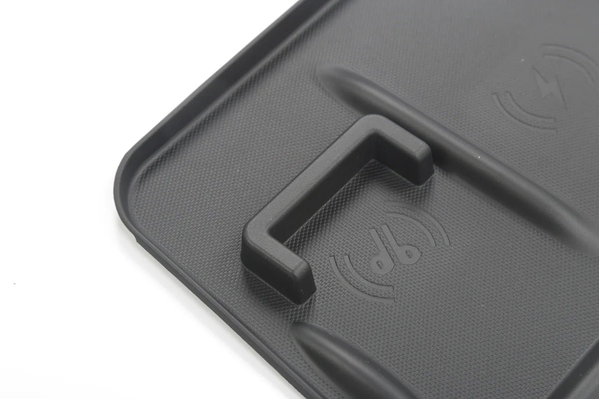 Wireless Charging Protective Pad with AirPods Dock for Tesla Model 3 & Model Y (2021–2024) | Anti-Slip Silicone Center Console Mat