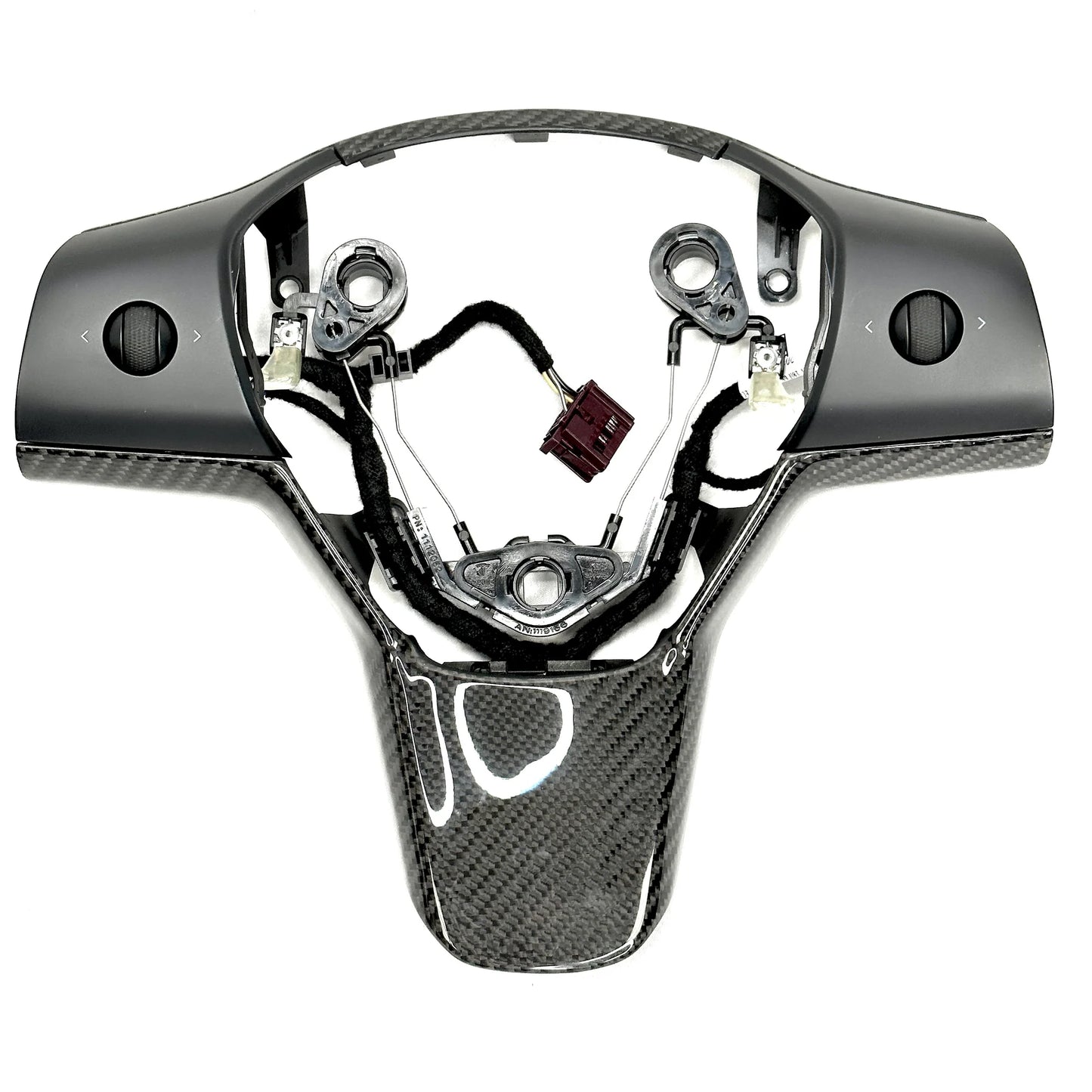 Tesla Model 3 (2017–2023) & Model Y (2020–2024) Steering Wheel Bezel Upgrade – Real OEM Molded Carbon Fiber Replacement Trim