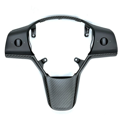 Tesla Model 3 (2017–2023) & Model Y (2020–2024) Steering Wheel Bezel Upgrade – Real OEM Molded Carbon Fiber Replacement Trim