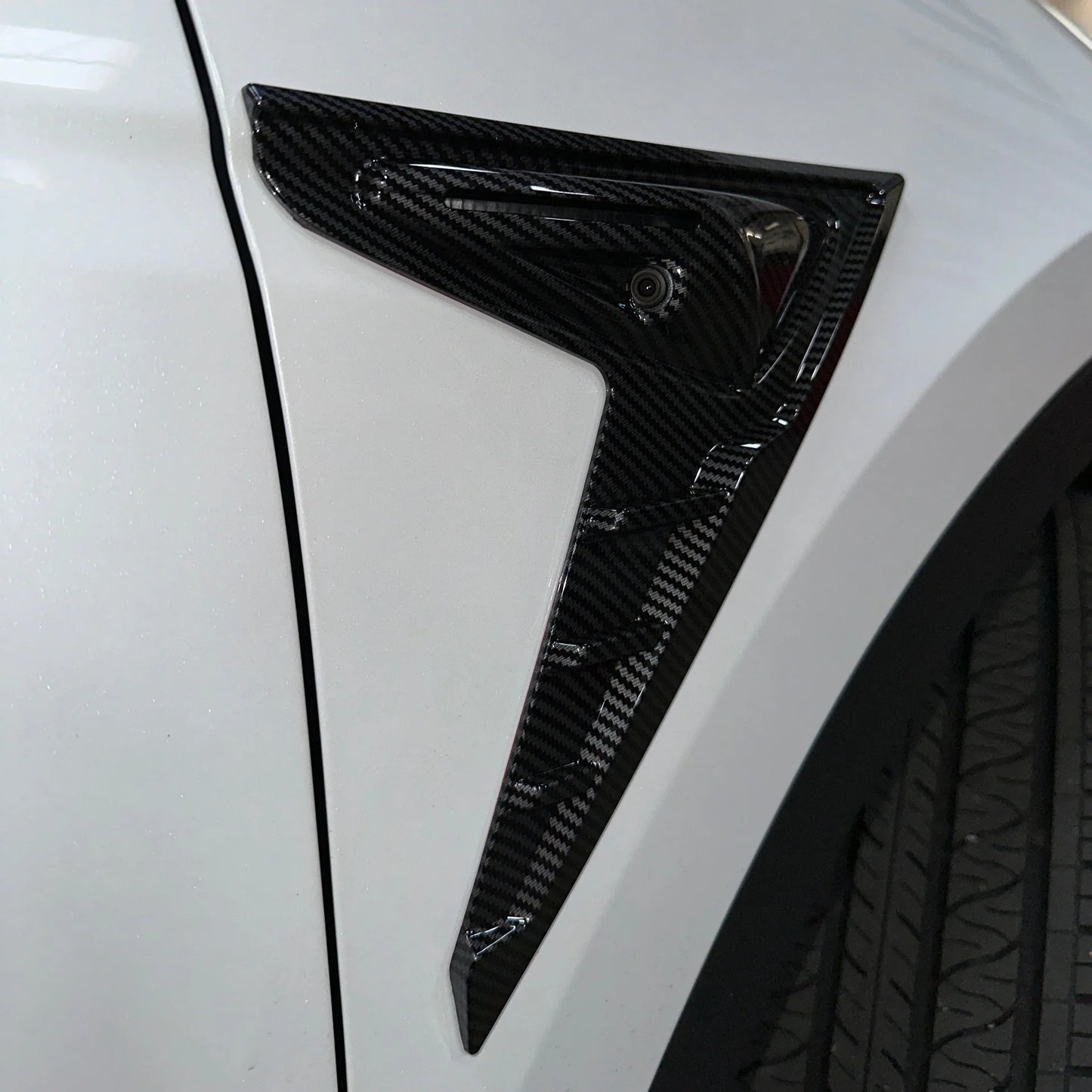 2017–2024 Tesla Model 3 & Model Y Full-Cover Turn Signal Caps & Fender Accent Flares – Carbon Fiber Coated, Glossy & Matte Options (1 Pair, Gen 2/3 Hardware)