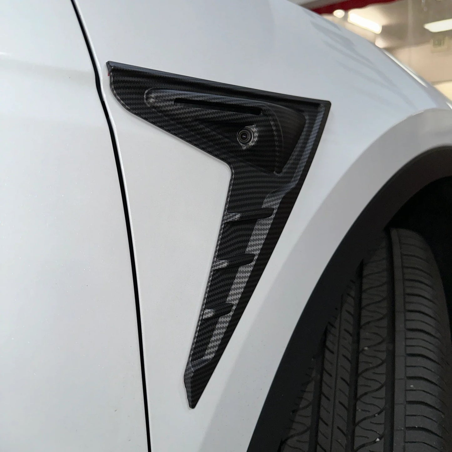 2017–2024 Tesla Model 3 & Model Y Full-Cover Turn Signal Caps & Fender Accent Flares – Carbon Fiber Coated, Glossy & Matte Options (1 Pair, Gen 2/3 Hardware)