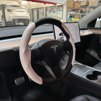 2017–2023 Tesla Model 3 & 2020–2024 Model Y Steering Wheel Sport Grip Caps (Round Wheel Only) – Slip-On Performance Grip Covers, Multiple Style Options