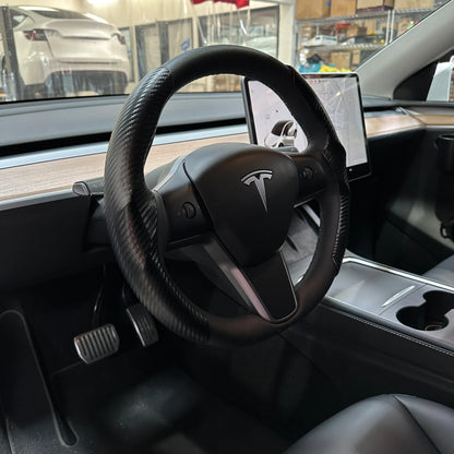 2017–2023 Tesla Model 3 & 2020–2024 Model Y Steering Wheel Sport Grip Caps (Round Wheel Only) – Slip-On Performance Grip Covers, Multiple Style Options