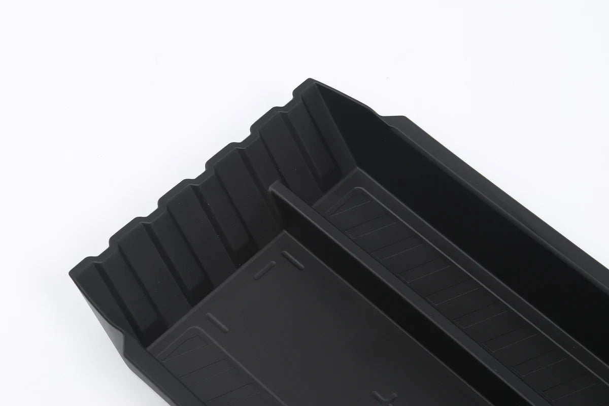 Lower Center Console Floor Organizer for Tesla Cybertruck (3-Compartment Silicone Storage Tray)