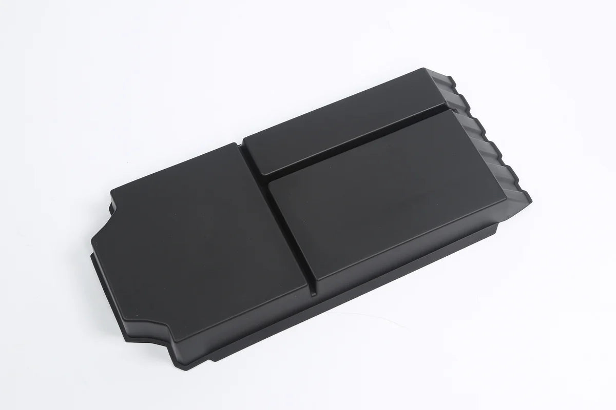 Lower Center Console Floor Organizer for Tesla Cybertruck (3-Compartment Silicone Storage Tray)