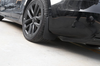 Flat Mud Flaps Splash Guards for Tesla Model S 2021+ | No-Drill ABS Fender Protection (Set of 4)