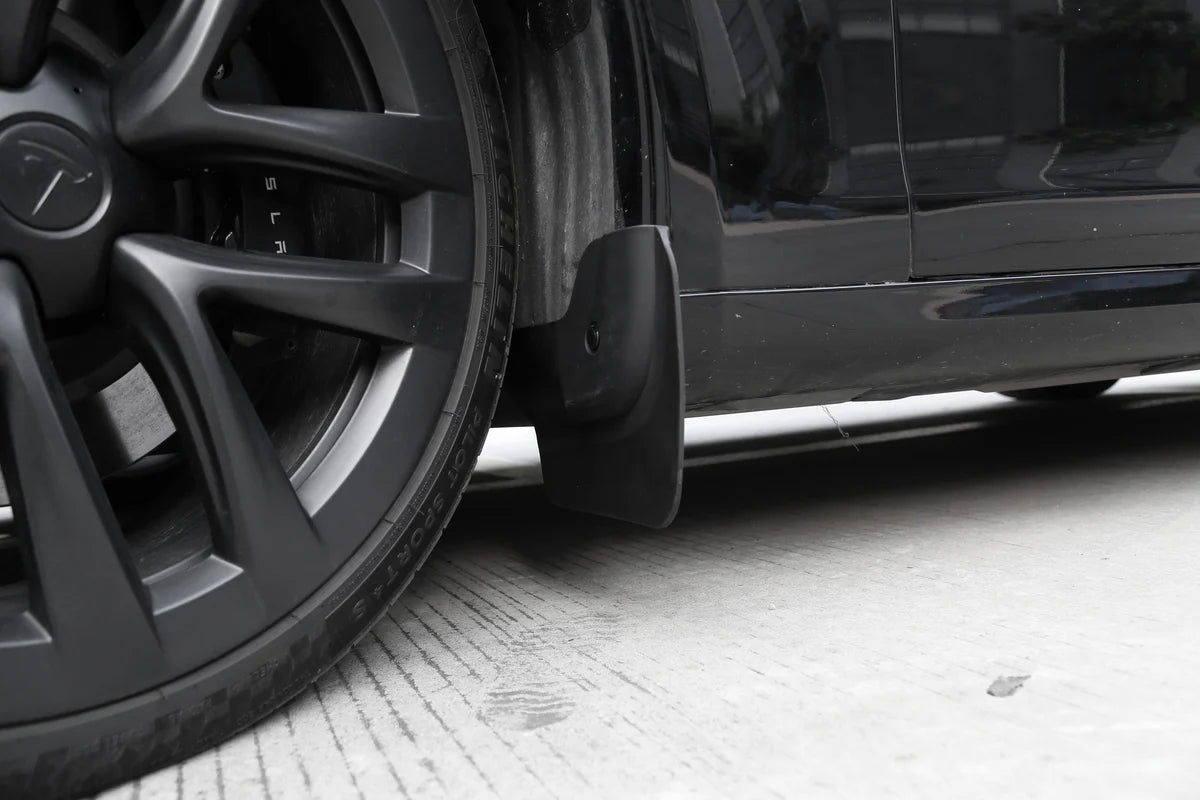 Flat Mud Flaps Splash Guards for Tesla Model S 2021+ | No-Drill ABS Fender Protection (Set of 4)