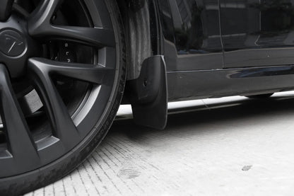 Flat Mud Flaps Splash Guards for Tesla Model S 2021+ | No-Drill ABS Fender Protection (Set of 4)