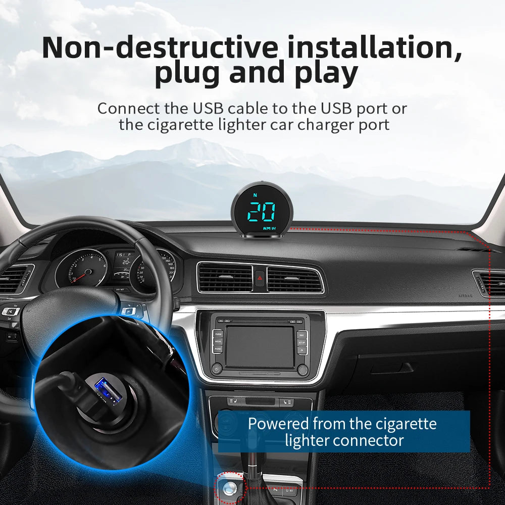 Install non-destructively and plug-and-play; connect USB cable to USB port or cigarette lighter car charger port for power.