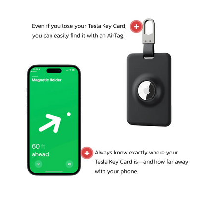 Tesla Key Card Case with AirTag Holder – Protective Anti-Loss Cover for Tesla Key Card (AirTag Not Included)