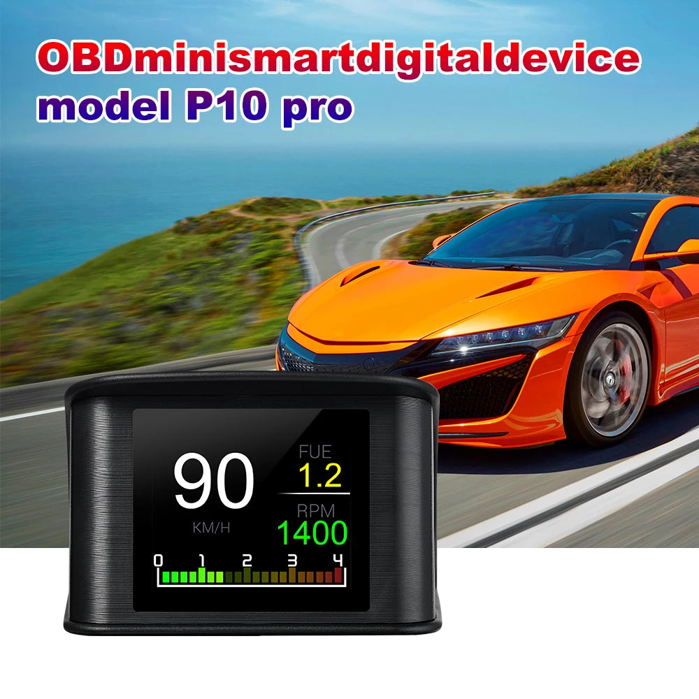 Introducing the HUD OBD2 Headup, a smart device tracking vehicle info like speed, distance, and engine performance with precision.