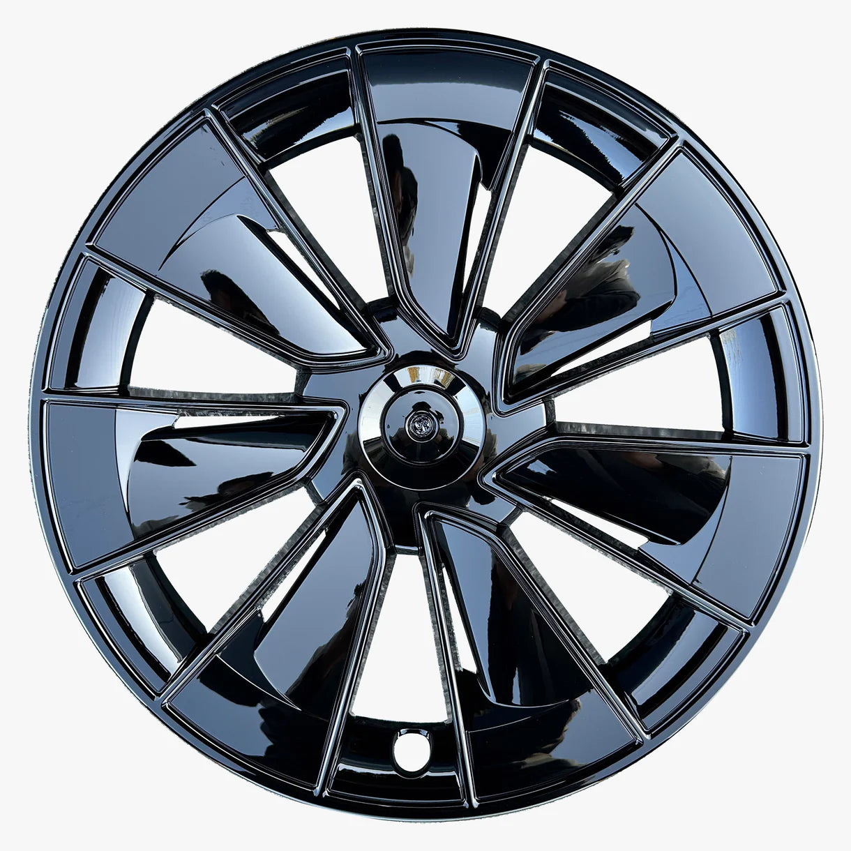 Performance-Style Wheel Covers for Tesla Model Y 19-Inch Gemini Wheels (2020–2025.02) | Directional Left & Right Aerodynamic Hubcap Set – Glossy Sport Upgrade, Easy Install, Includes Center Caps