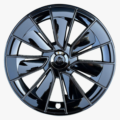 Performance-Style Wheel Covers for Tesla Model Y 19-Inch Gemini Wheels (2020–2025.02) | Directional Left & Right Aerodynamic Hubcap Set – Glossy Sport Upgrade, Easy Install, Includes Center Caps