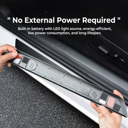 LED Illuminated Door Sill Protector Welcome Pedal for Tesla Model 3 (2017–2026) & Tesla Model Y (2020–2026 Juniper) – Magnetic Sensor, No Wiring, Stainless Steel Scuff Plate Guard