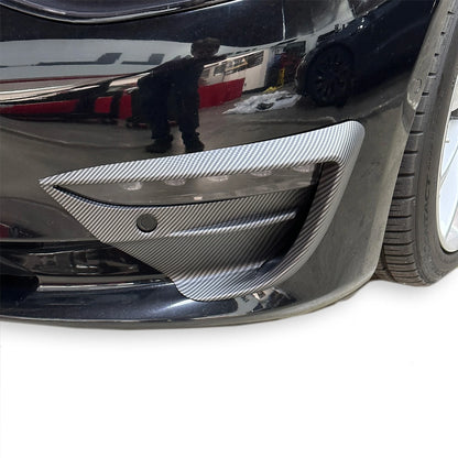 2017–2022 Tesla Model 3 Fog Light Canards (1 Pair) – Black-Out Style ABS Aero Trim | Gloss Black, Satin Black & Carbon Fiber Look