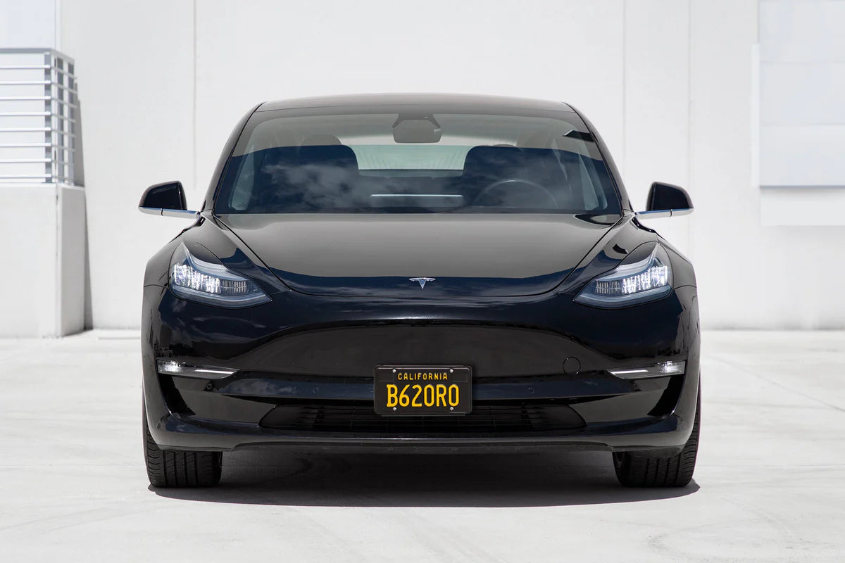Thin-Line Clip-On Front License Plate Bracket for Tesla Model 3 (No Drilling, Autopilot Compatible)