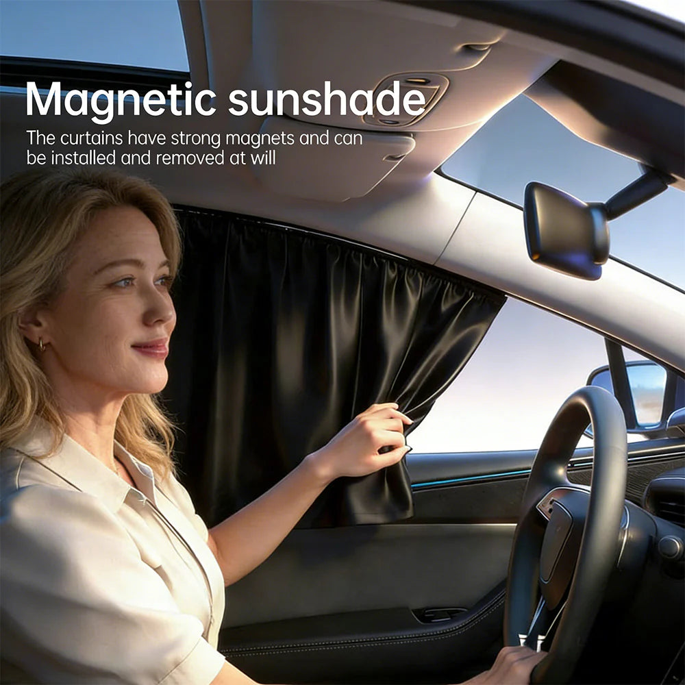 Tesla Model Y Juniper (2026+) Magnetic Side Window Sunshade – Custom OEM-Fit Sliding Privacy Shades with Triple-Layer UV & Heat Blocking Ice Silk Fabric, No-Drill Installation