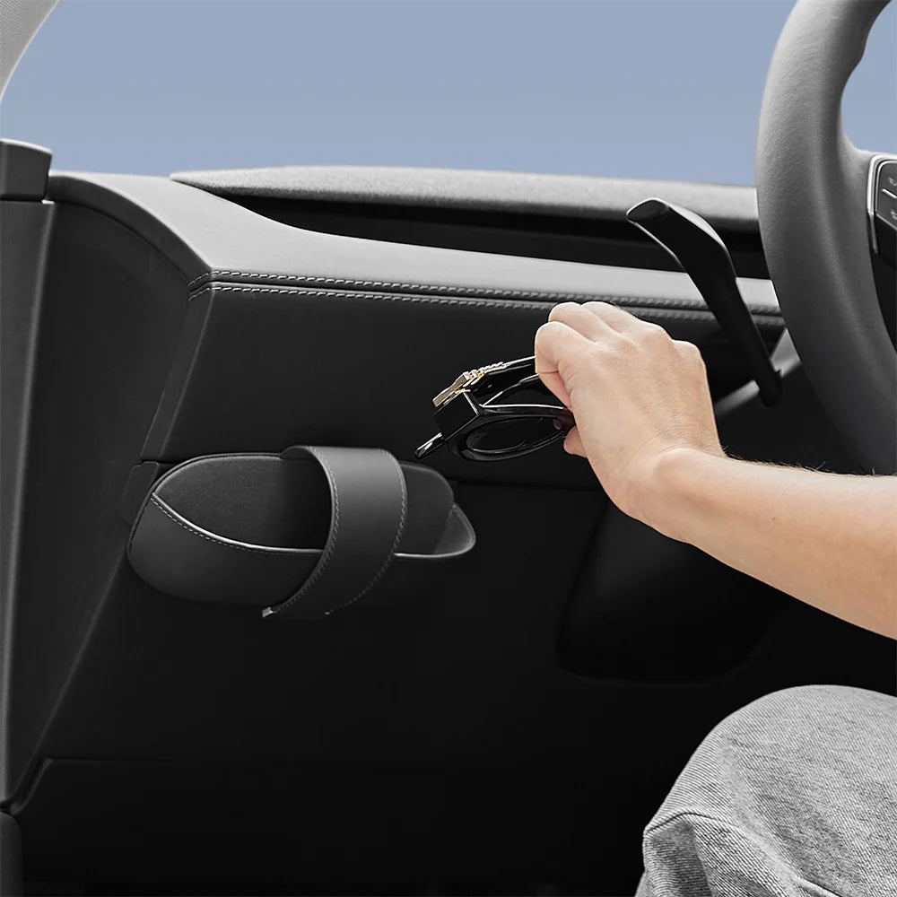 Magnetic Sunglasses Holder for Tesla Model 3 Highland 2024–2026 & Model Y Juniper 2025+ (Including Model Y L) – Driver Side Clip-On Glasses Case with Soft Velvet Lining & Secure Magnetic Closure