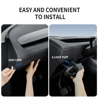 Magnetic Sunglasses Holder for Tesla Model 3 Highland 2024–2026 & Model Y Juniper 2025+ (Including Model Y L) – Driver Side Clip-On Glasses Case with Soft Velvet Lining & Secure Magnetic Closure