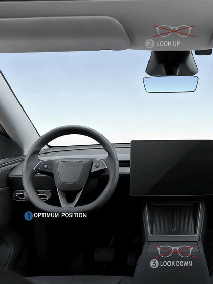 Magnetic Sunglasses Holder for Tesla Model 3 Highland 2024–2026 & Model Y Juniper 2025+ (Including Model Y L) – Driver Side Clip-On Glasses Case with Soft Velvet Lining & Secure Magnetic Closure