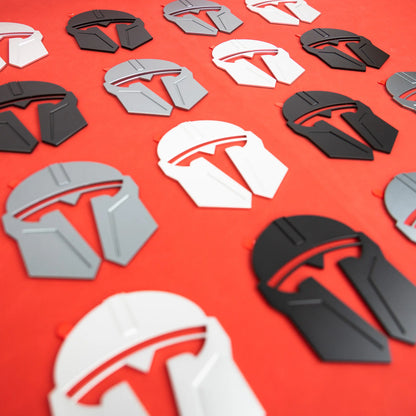 Tesla Model 3 & Model Y Mandalorian T Logo Hood Overlay Emblem Badge – Front Hood Aluminum Alloy Badge with 3M VHB Tape (Star Wars Inspired Design)