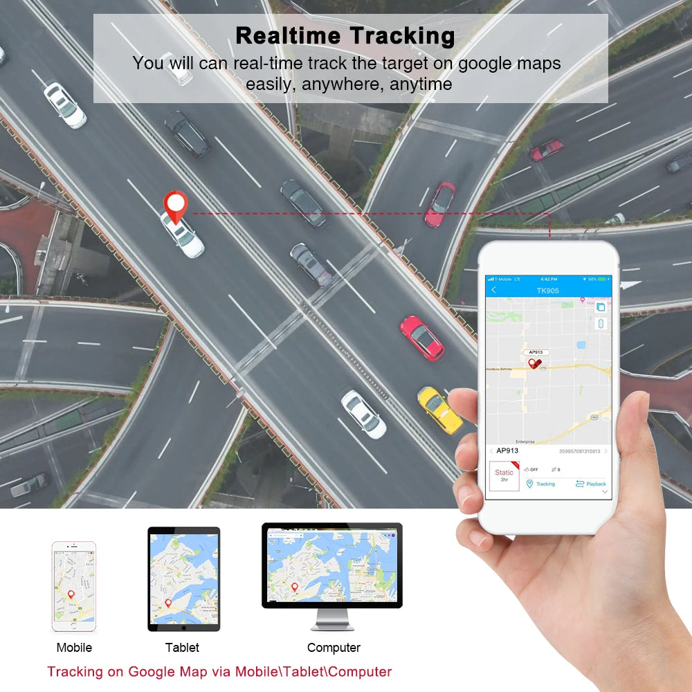 Mini GPS, Real-time tracking lets you easily follow a target on Google Maps from anywhere.